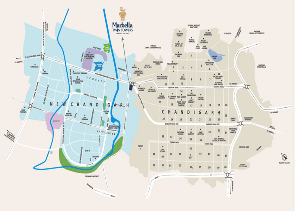Marbella Twin Tower location